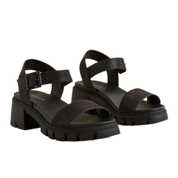 NWOT Torrid Black Lug Outsole Heel Sandal 12WW - Picture 2 of 10